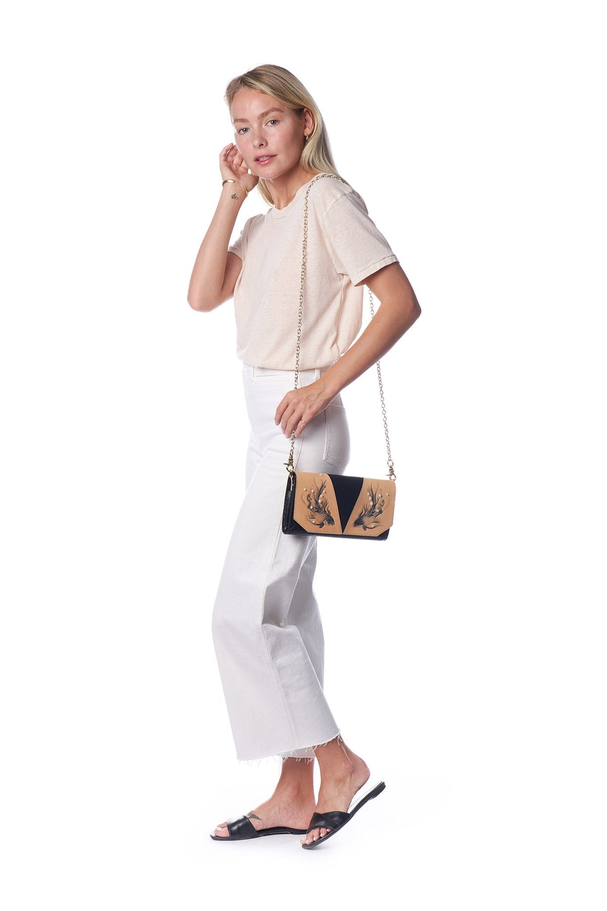 Koi Black Crossbody Clutch