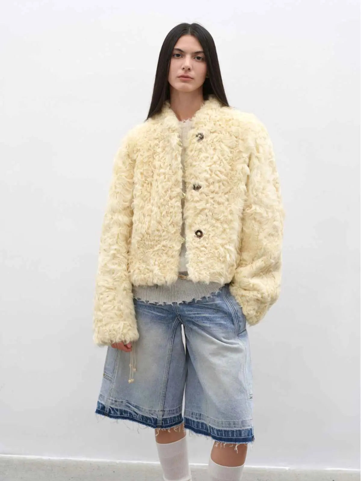 Fireladyfur Women's Imported Sheepskin Coat | New Zealand Wool“Little Bear”