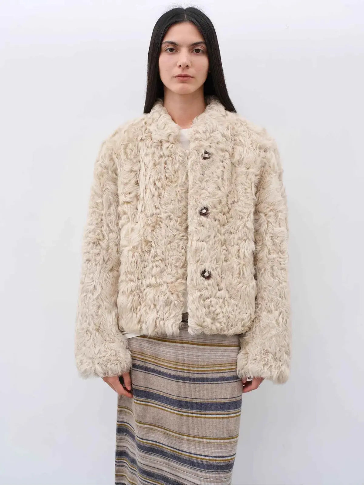 Fireladyfur Women's Imported Sheepskin Coat | New Zealand Wool“Little Bear”