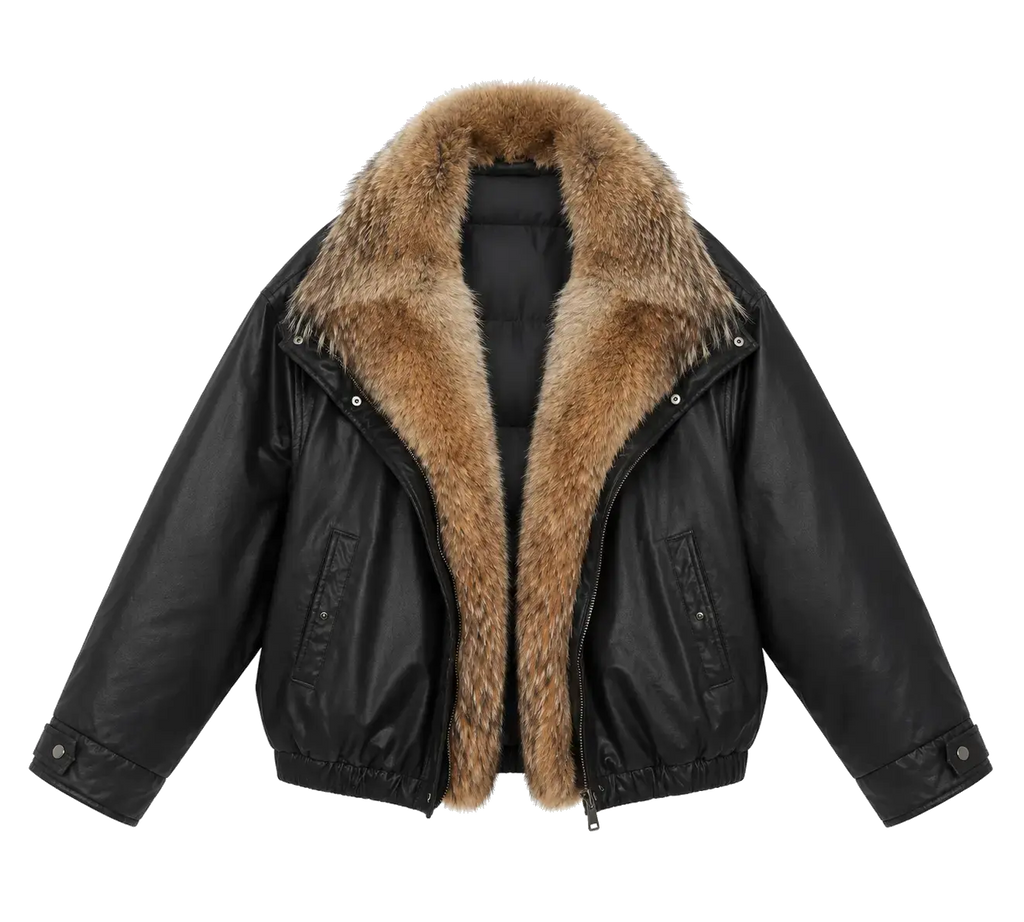 Firelady Fur Women's Down Fur Parka Coyote and Raccoon Fur Collar-“The Long Night Is Coming”