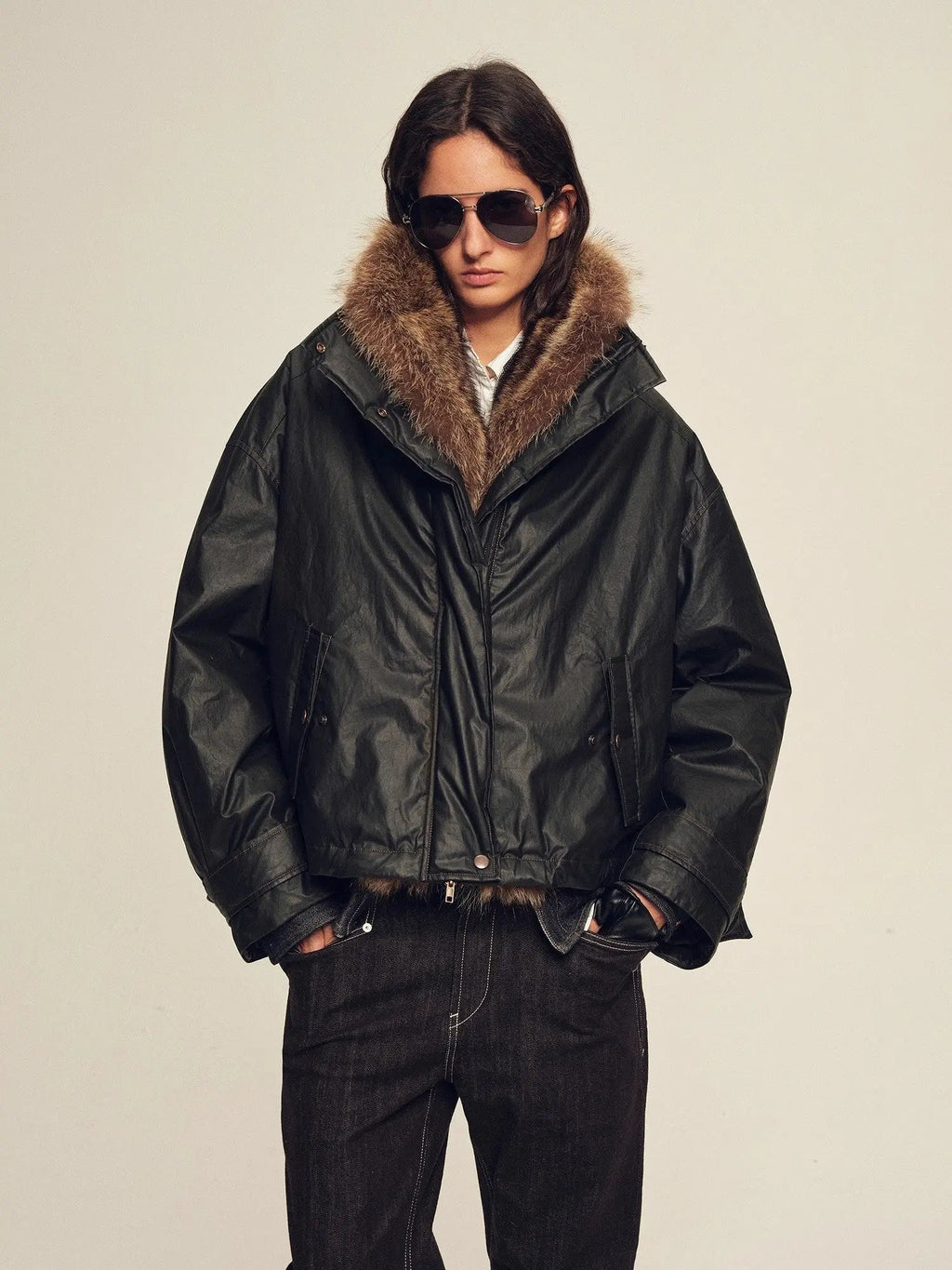 Firelady Fur Women's Down Fur Parka Coyote and Raccoon Fur Collar-“The Long Night Is Coming”