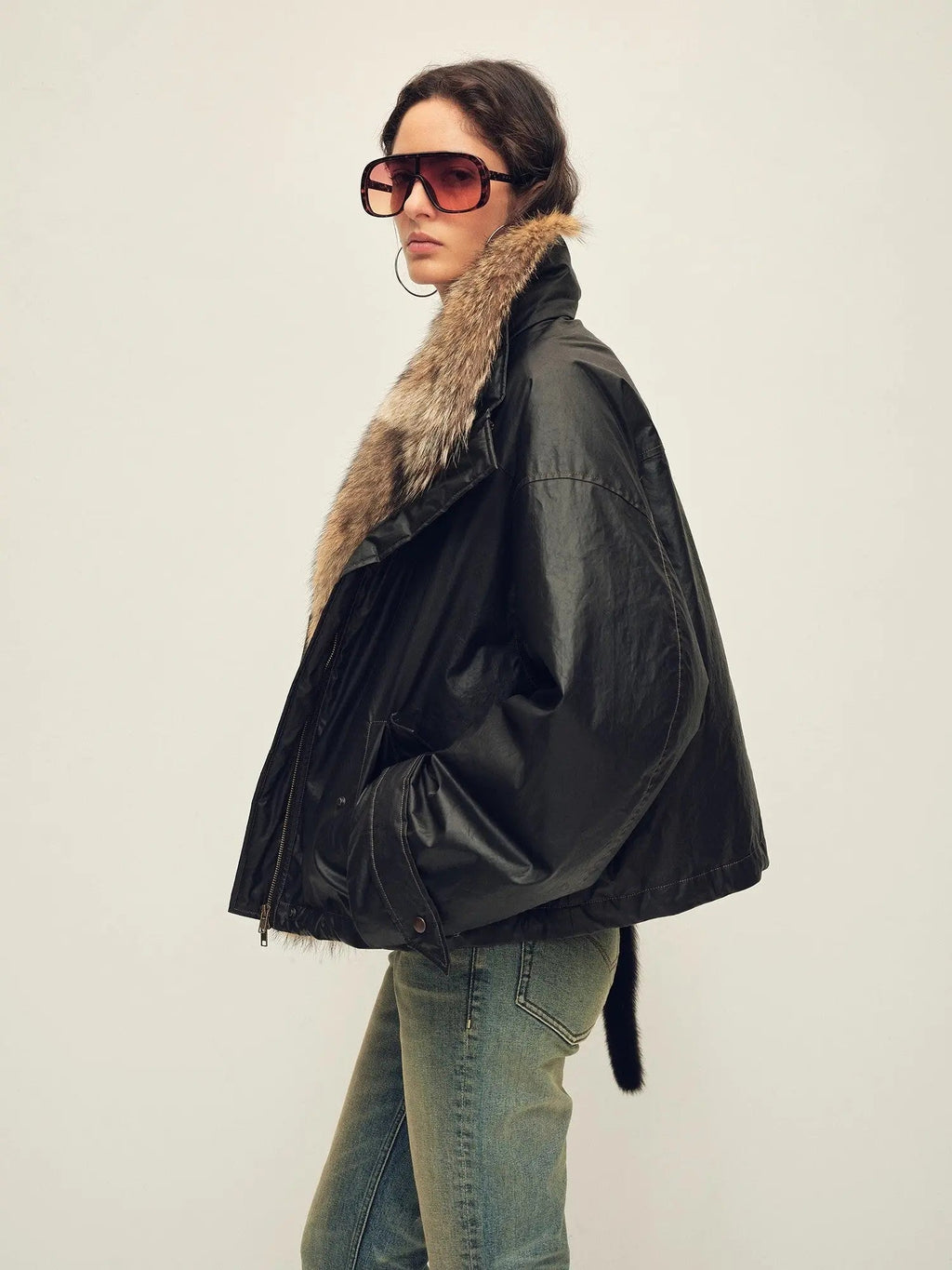 Firelady Fur Women's Down Fur Parka Coyote and Raccoon Fur Collar-“The Long Night Is Coming”