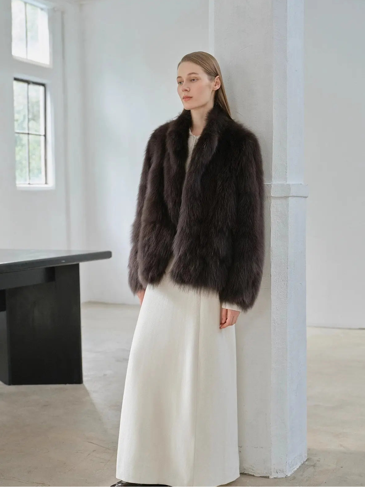 "Long Nocturne" Imported Fox Fur Retro Short Coat for Women