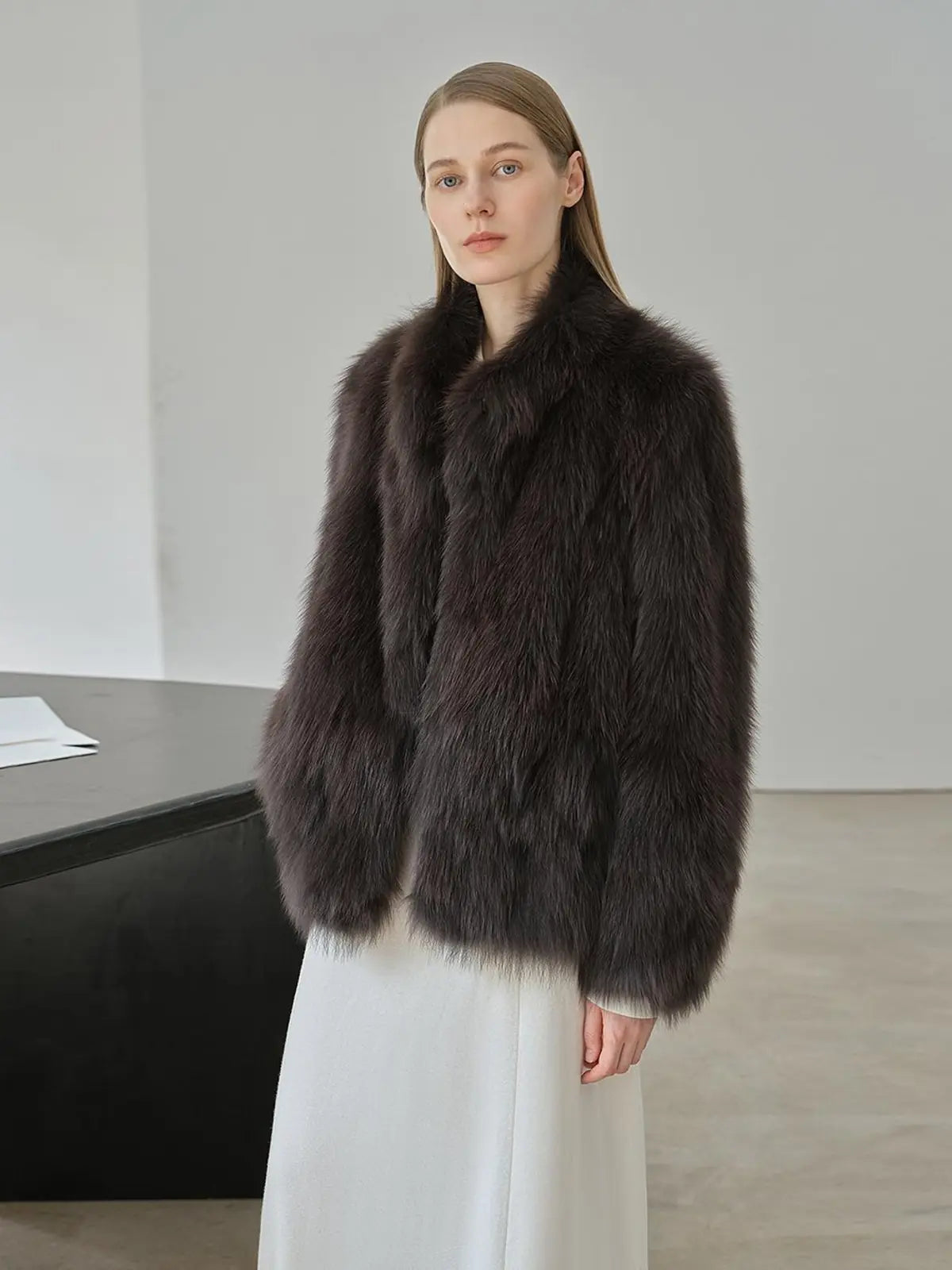 "Long Nocturne" Imported Fox Fur Retro Short Coat for Women