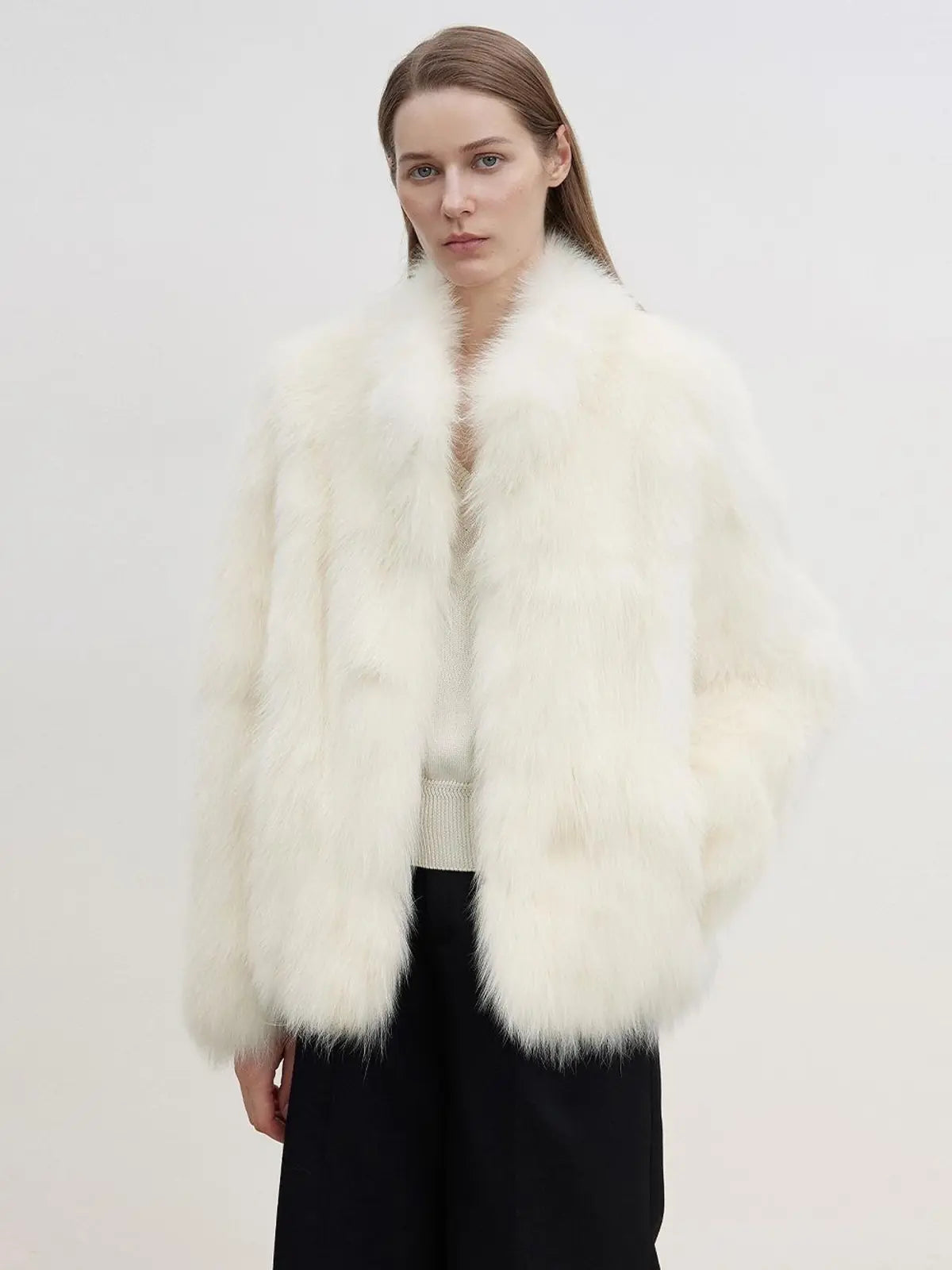 "Long Nocturne" Imported Fox Fur Retro Short Coat for Women