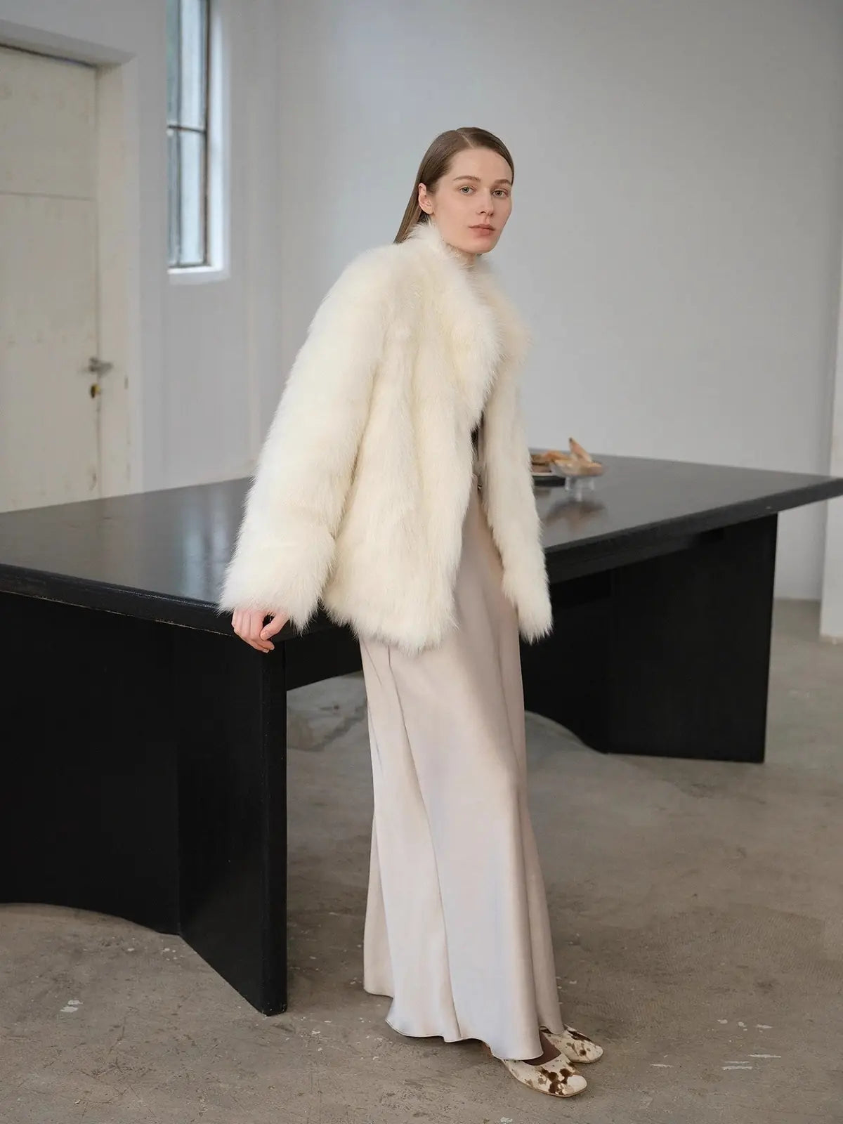 "Long Nocturne" Imported Fox Fur Retro Short Coat for Women