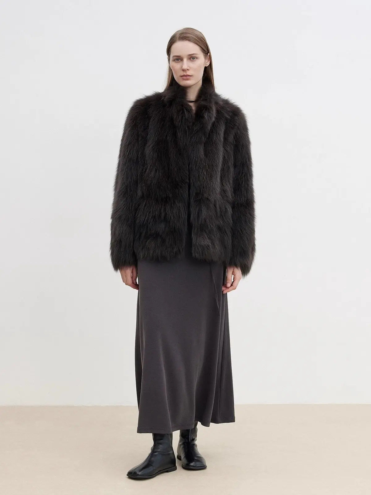 "Long Nocturne" Imported Fox Fur Retro Short Coat for Women