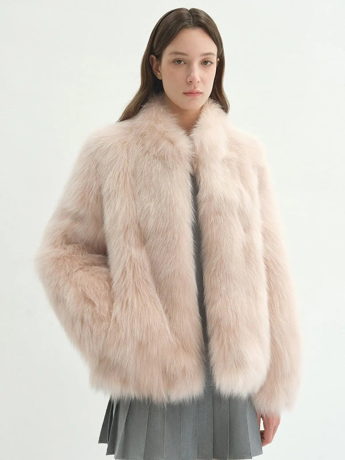 "Long Nocturne" Imported Fox Fur Retro Short Coat for Women