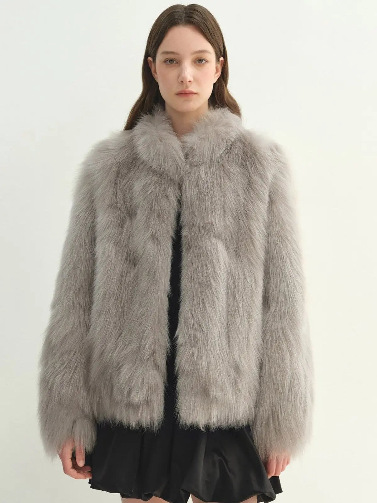 "Long Nocturne" Imported Fox Fur Retro Short Coat for Women