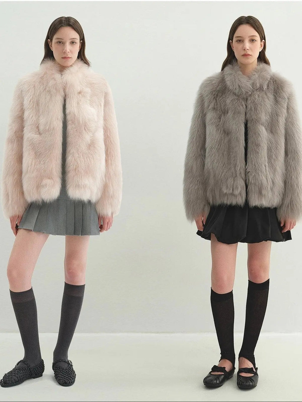 "Long Nocturne" Imported Fox Fur Retro Short Coat for Women