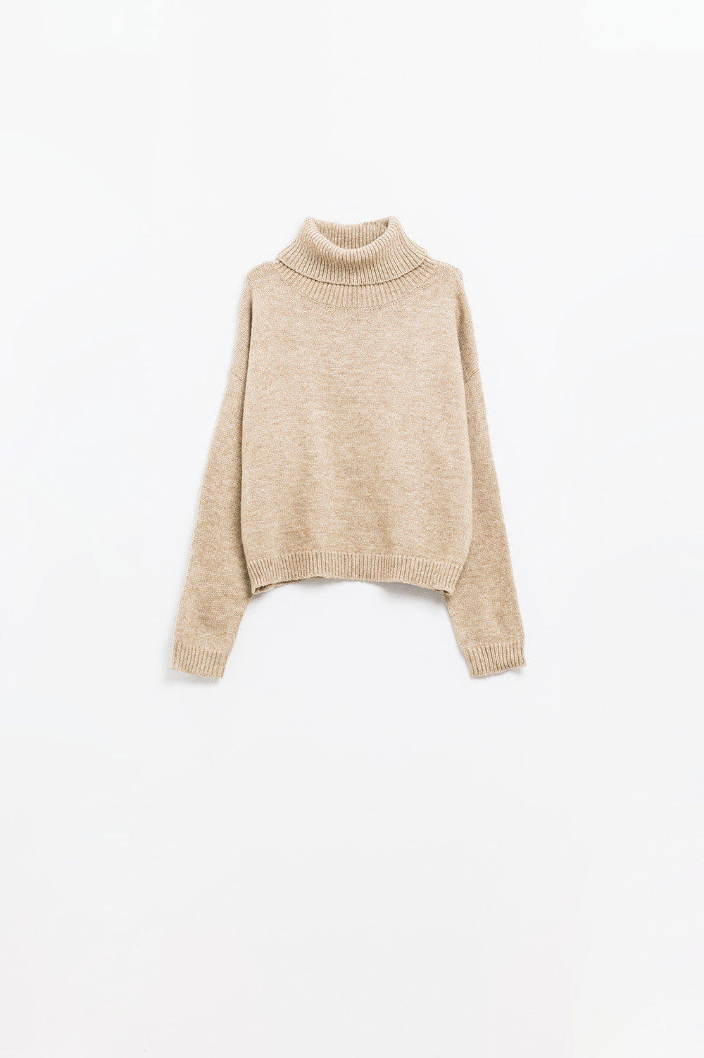 Suéter beige holgado con mangas caídas