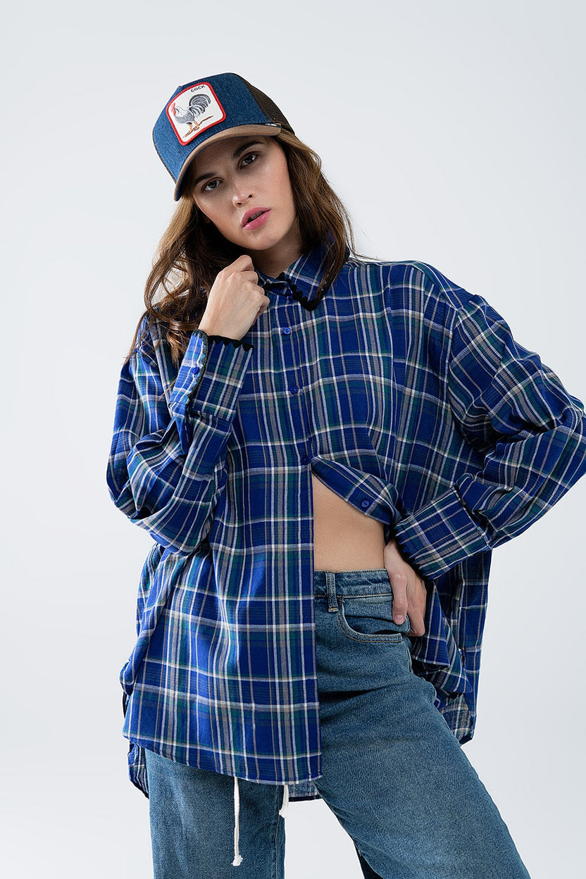Lumberjack Oversized Skjorta i Blått