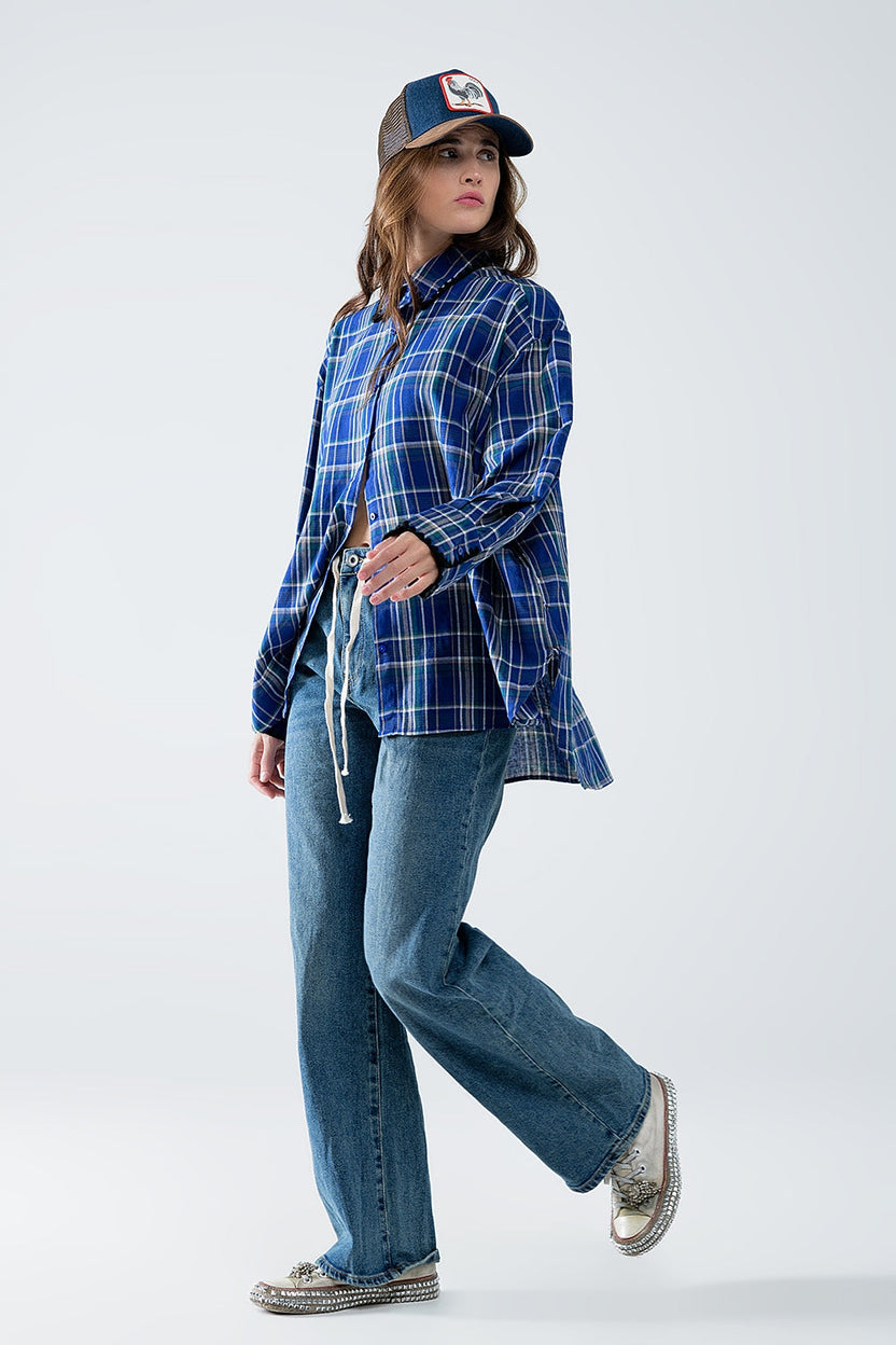Lumberjack Oversized Skjorta i Blått