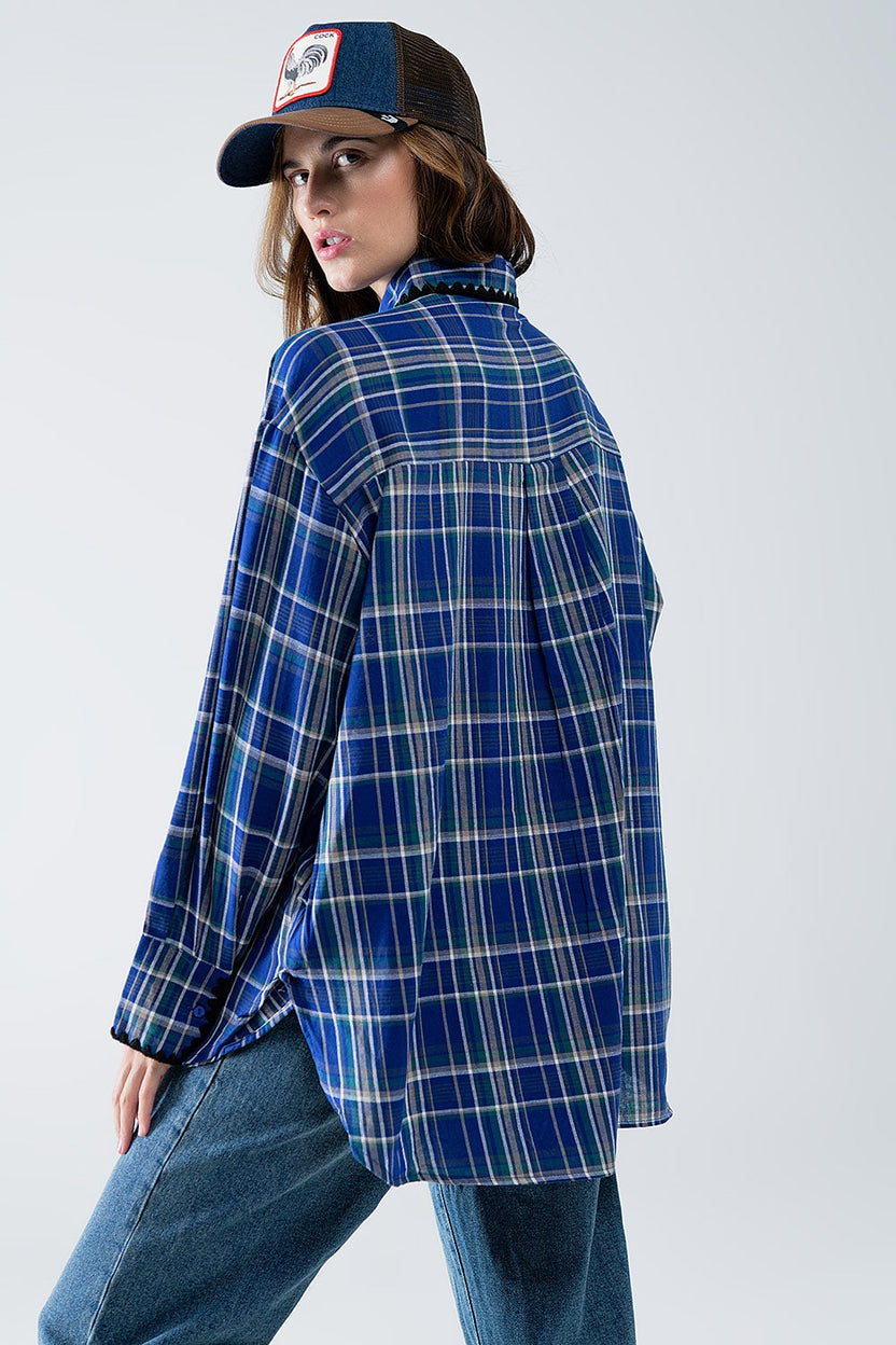 Lumberjack Oversized Skjorta i Blått