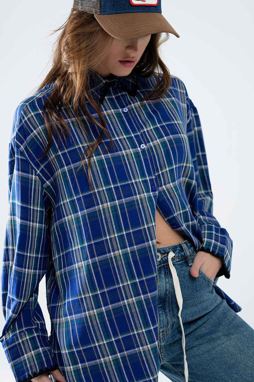 Lumberjack Oversized Skjorta i Blått