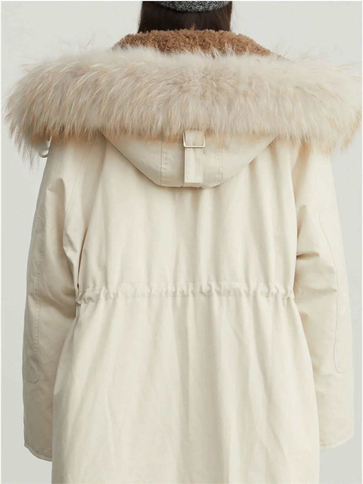 Fireladyfur Women’s Hooded Down Raccoon Fur Collar Parka Cold Weather“Manchester City Old Story”