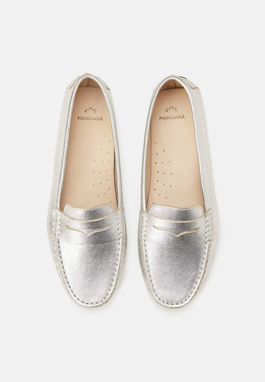 Angico Beige Leather Driving Loafers – Flat Penny Moccasins