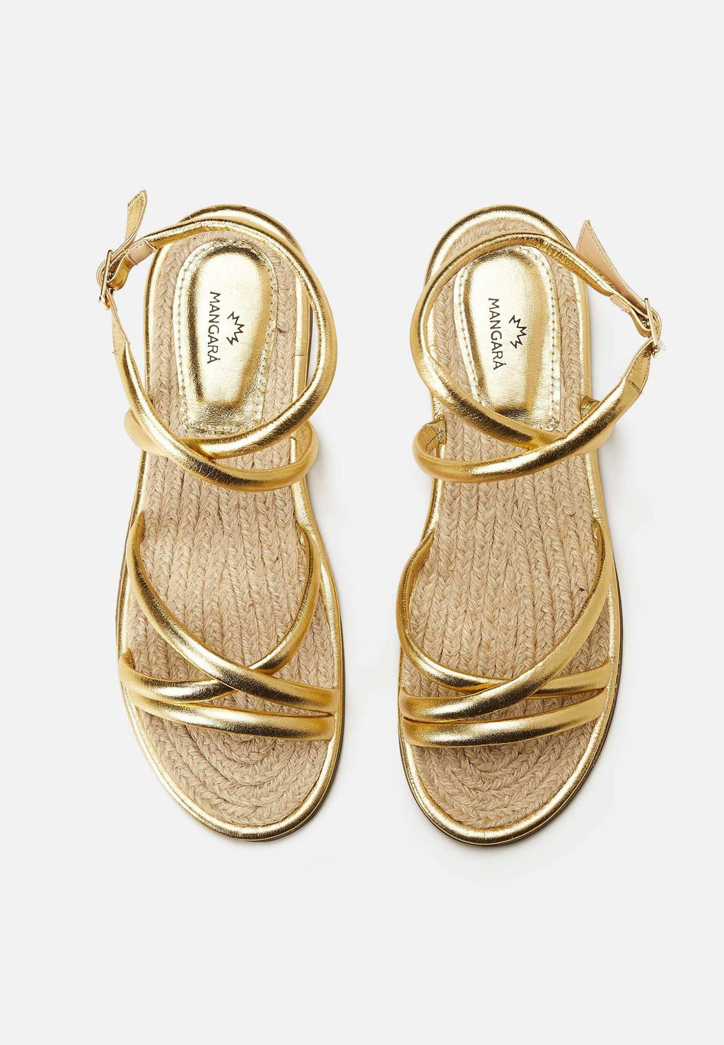 Angico White Leather Strappy Sandals – Flat, Raffia Footbed