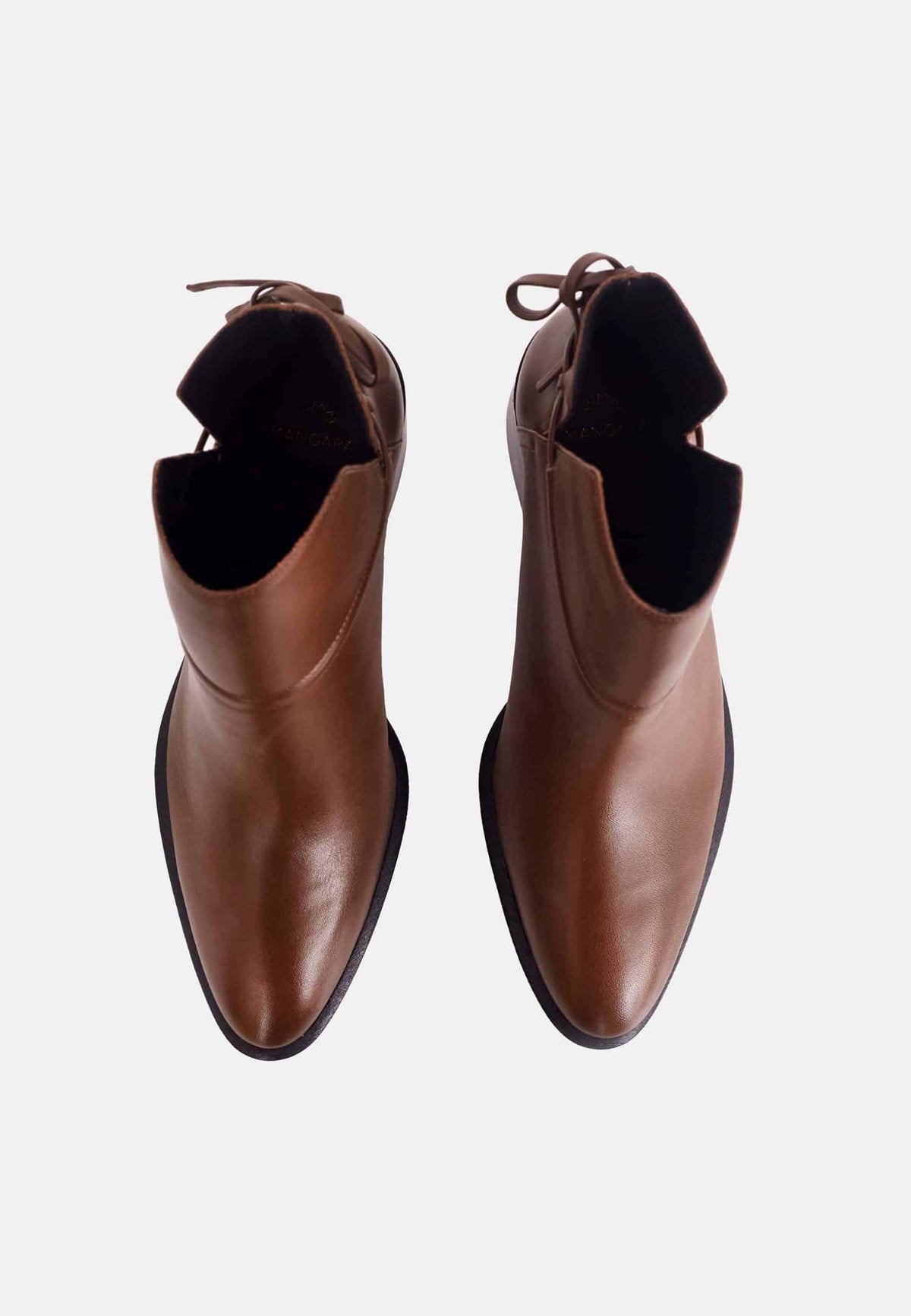 Botines Attalea de piel marrón – Correa al tobillo, tacón cuadrado de 6,5 cm