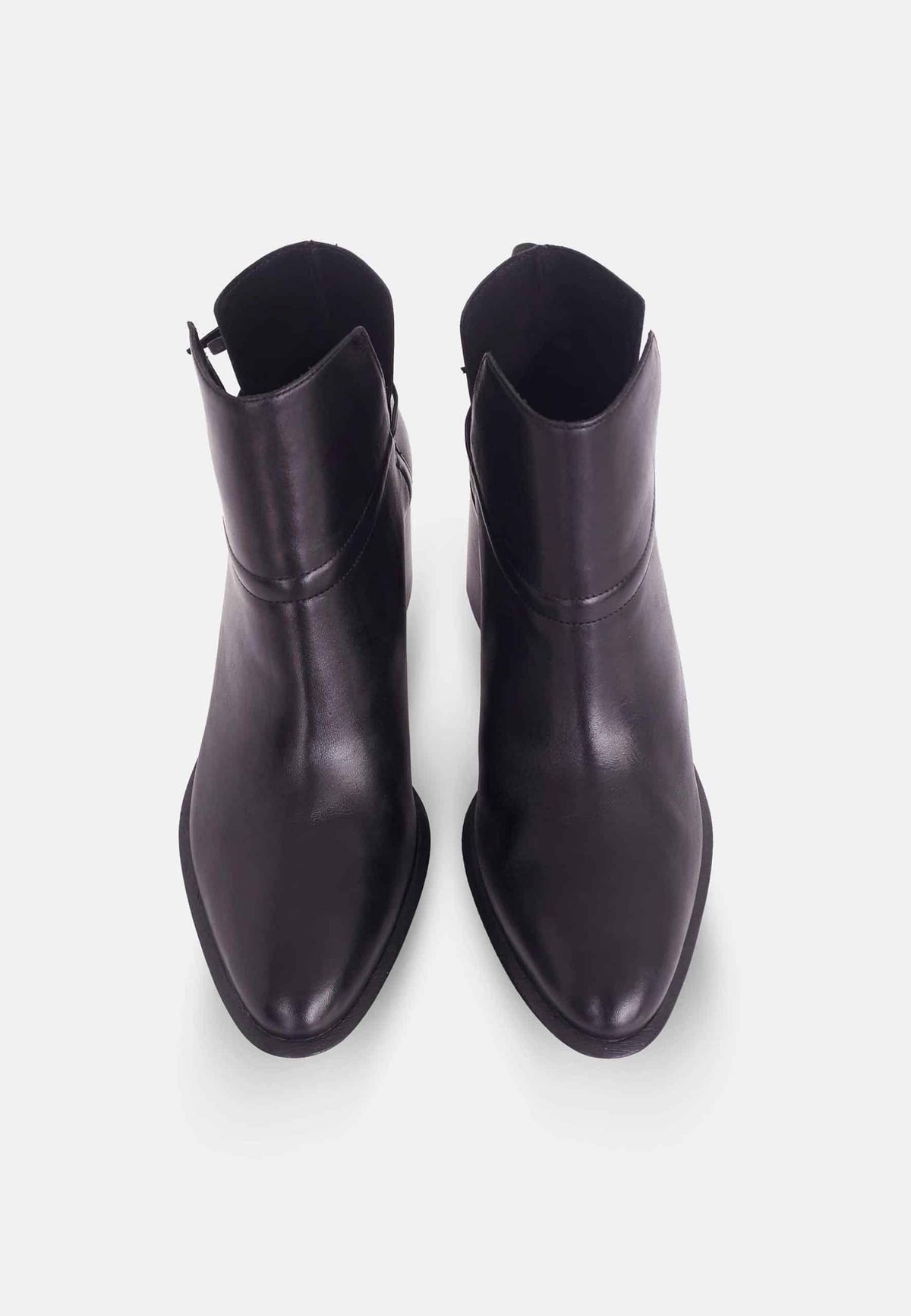Attalea Brown Leather Ankle Boots – Ankle Strap, 6.5cm Block Heel