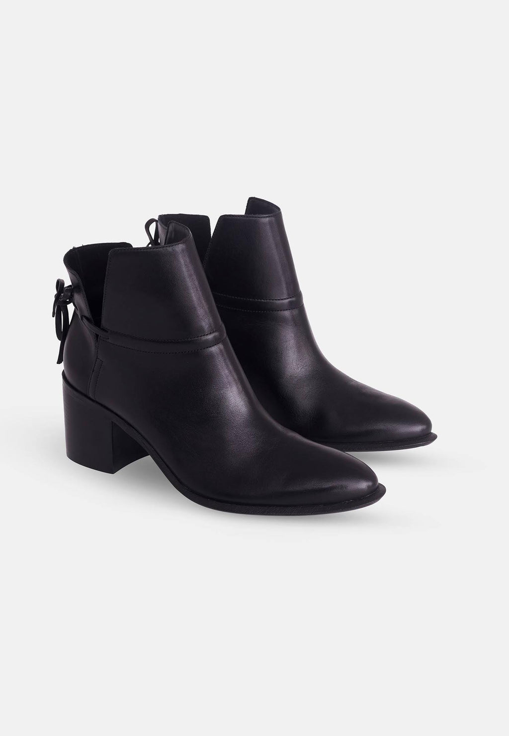 Attalea Brown Leather Ankle Boots – Ankle Strap, 6.5cm Block Heel