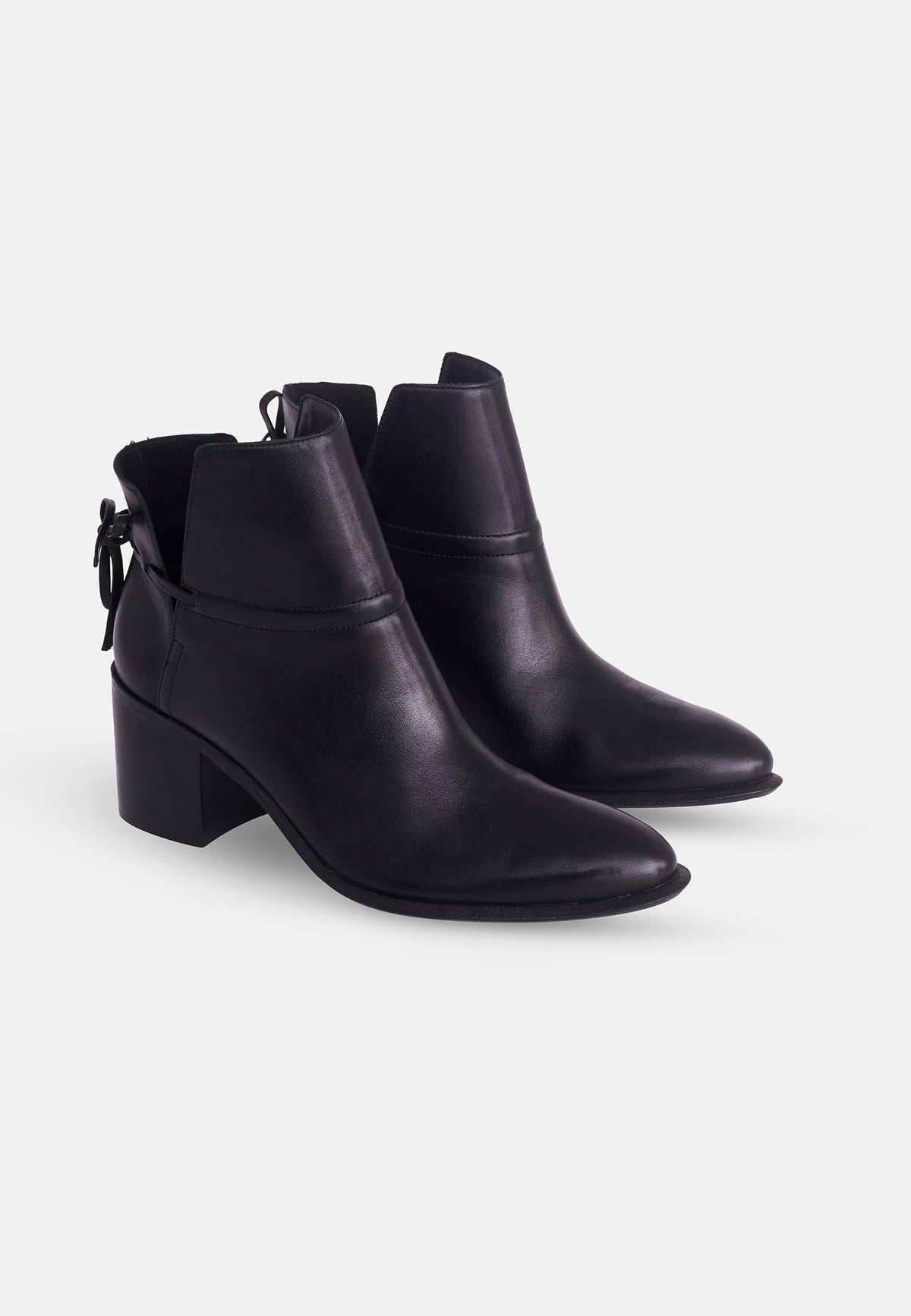 Attalea Brown Leather Ankle Boots – Ankle Strap, 6.5cm Block Heel