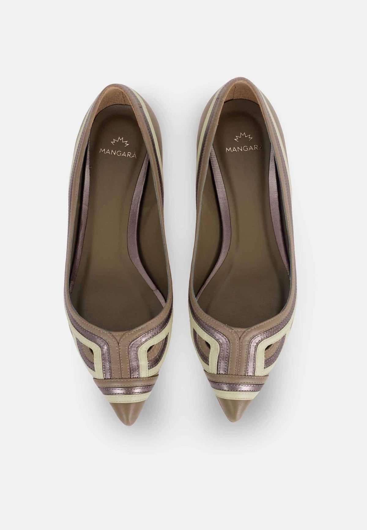 Baleriny Begonia Caramel Leather – Płaskie buty ze szpiczastym noskiem