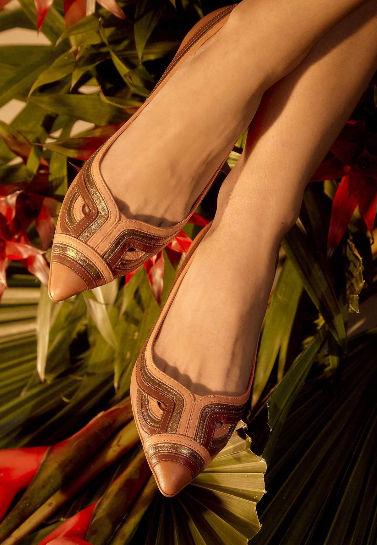 Begonia Caramel Leather Ballerinas – Pointed Toe Flats