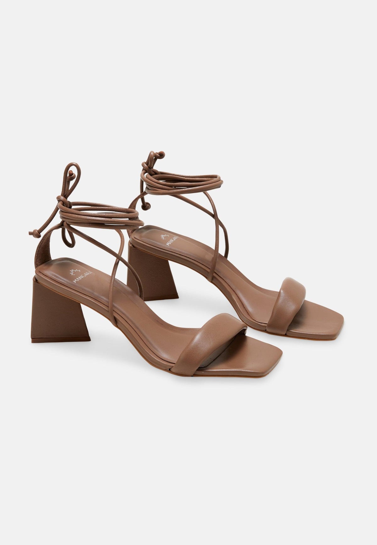 Caúna Orange Calf Leather Strappy Block Heel Sandals – 6.5cm
