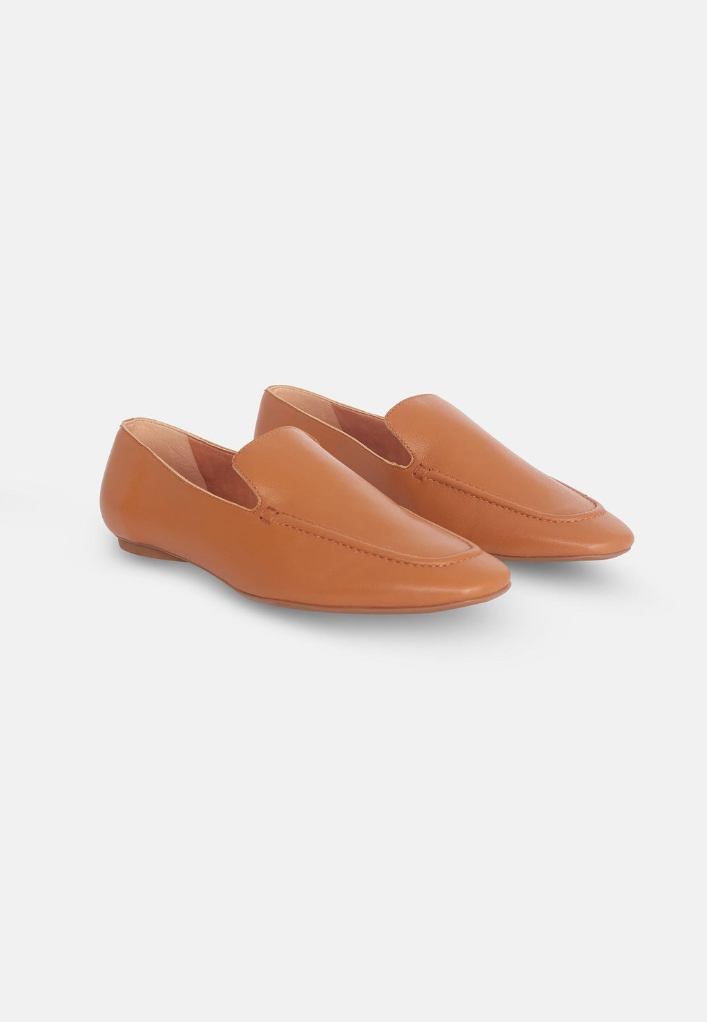 Clusia Goat Leather Loafers – Brown Flat
