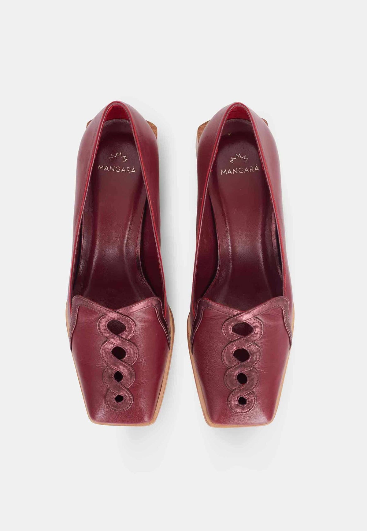 Cordía Caramel Leather Loafers – Square Toe, 4cm Wooden Block Heel