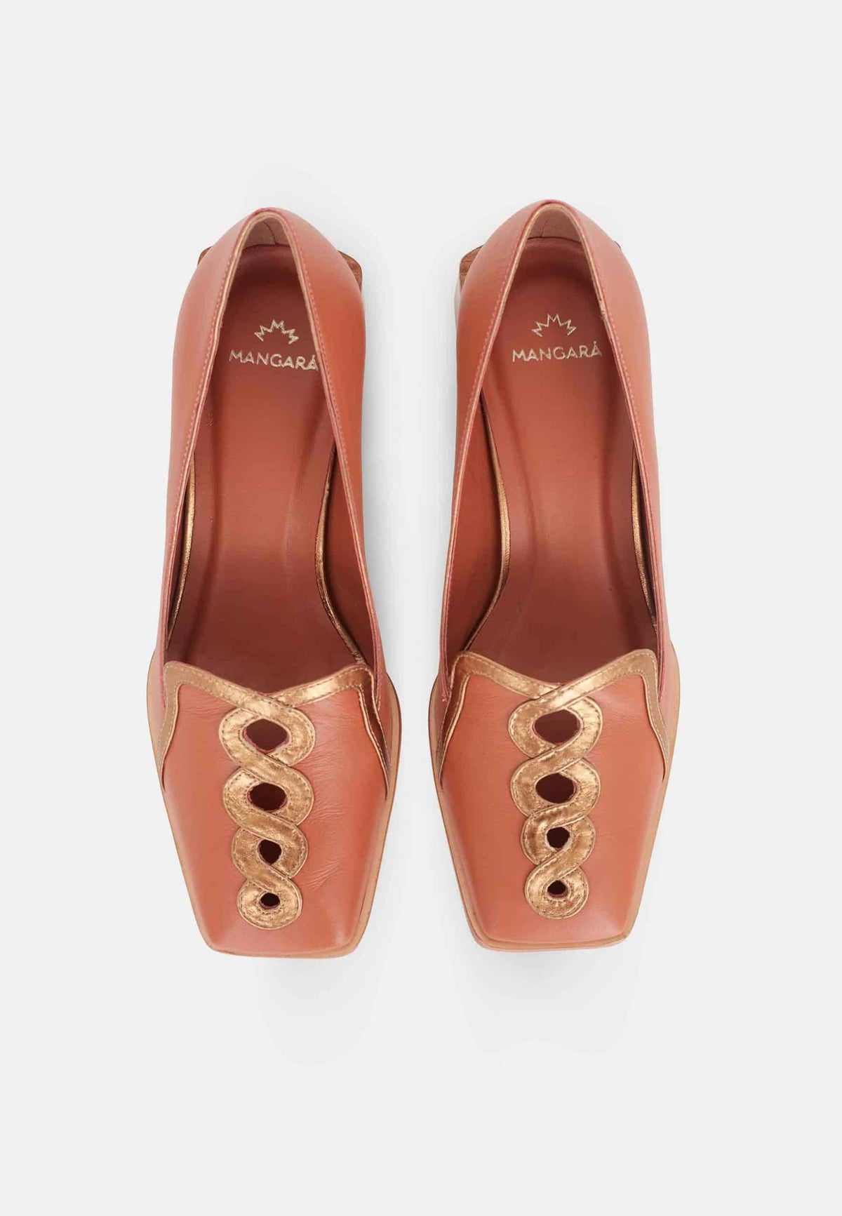 Cordía Caramel Leather Loafers – Square Toe, 4cm Wooden Block Heel