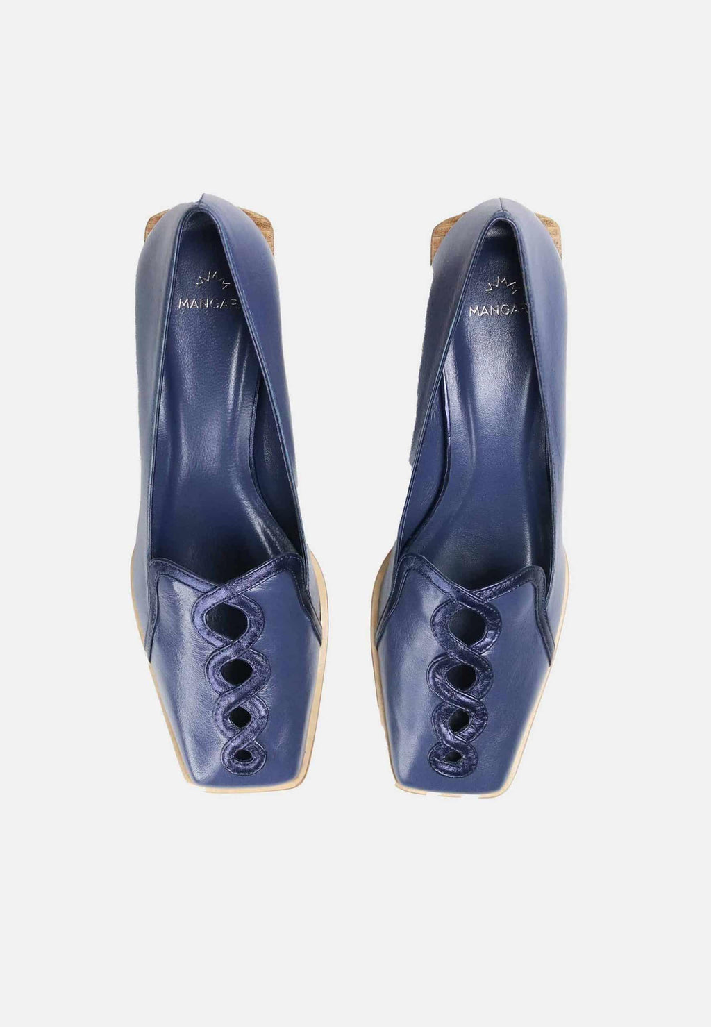 Cordía Caramel Leather Loafers – Square Toe, 4cm Wooden Block Heel