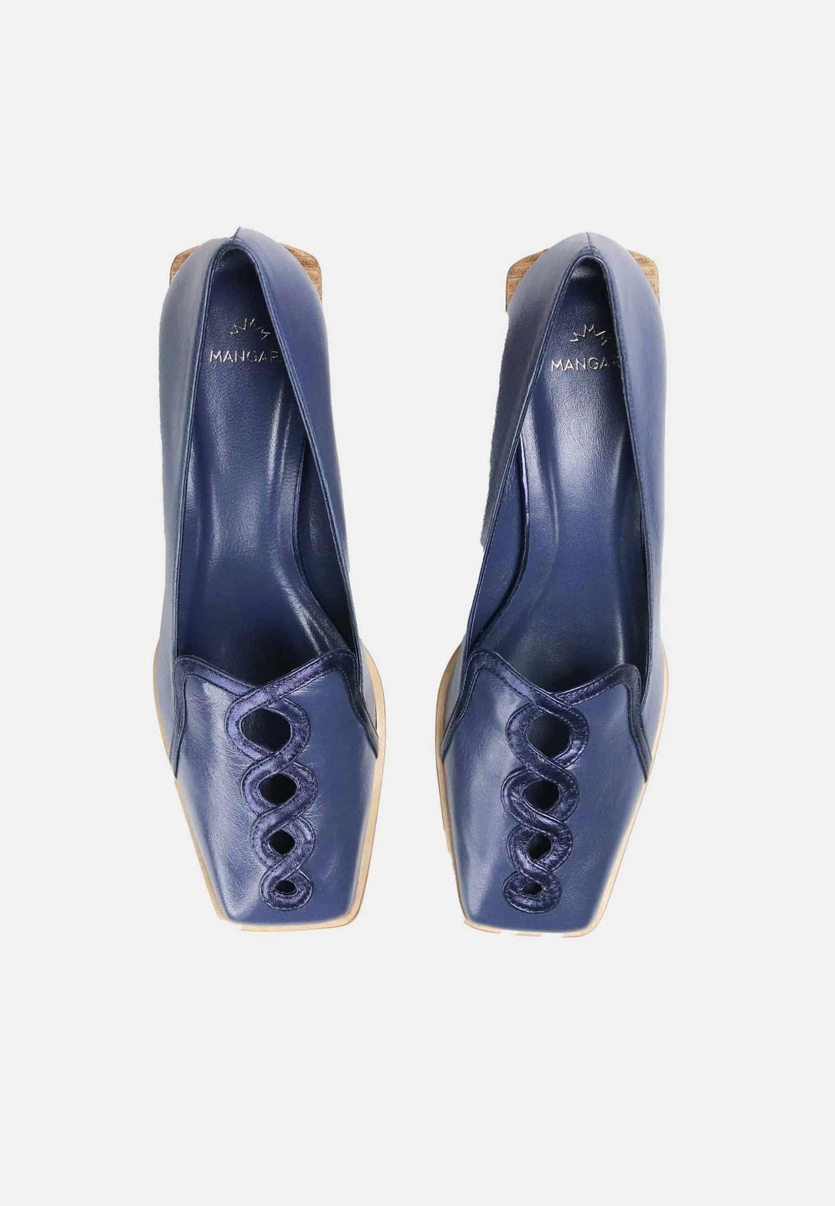 Cordía Caramel Leather Loafers – Square Toe, 4cm Wooden Block Heel