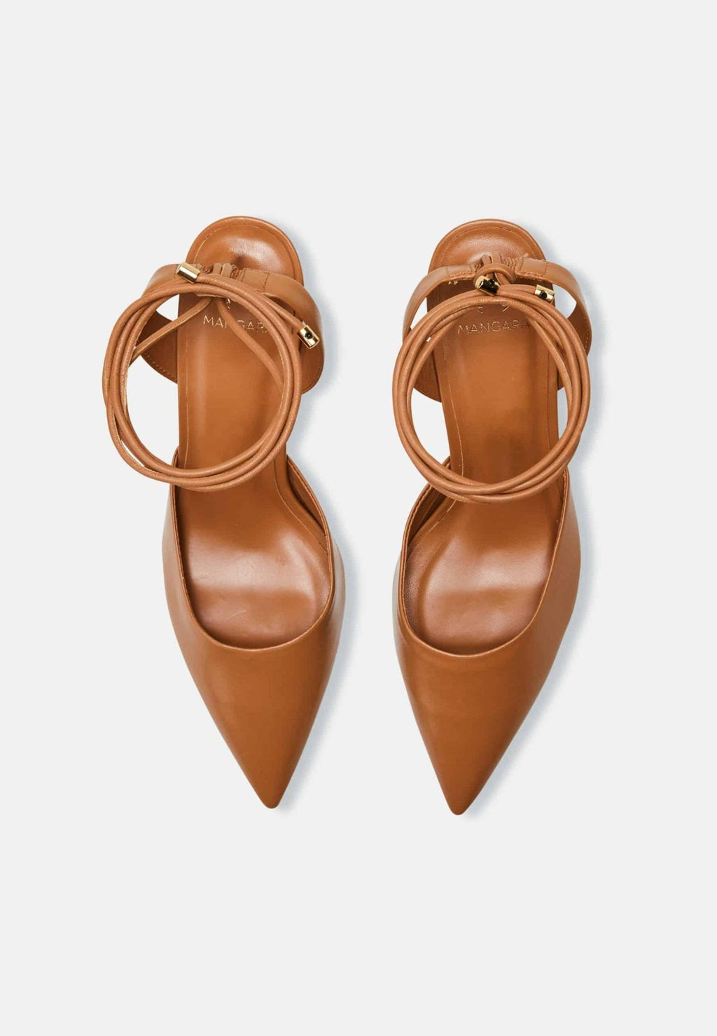 Jaborandi Caramel Leather Slingback Heels – 6.5cm Pointed Toe