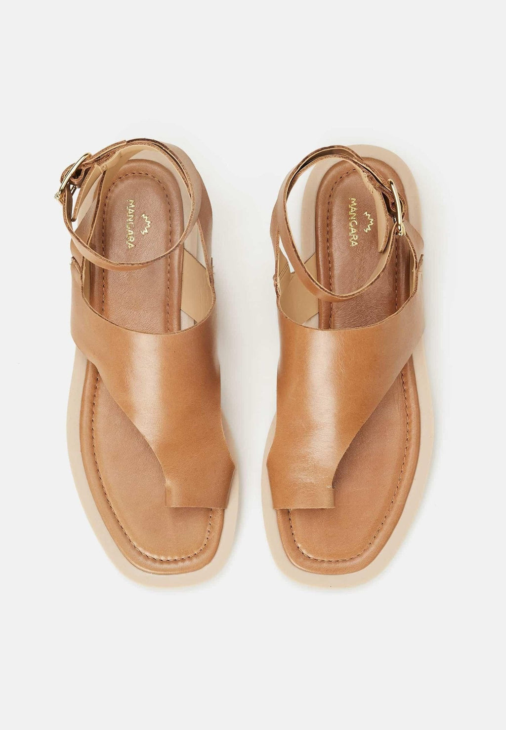Paineira White Leather Toe-Ring Flat Sandals