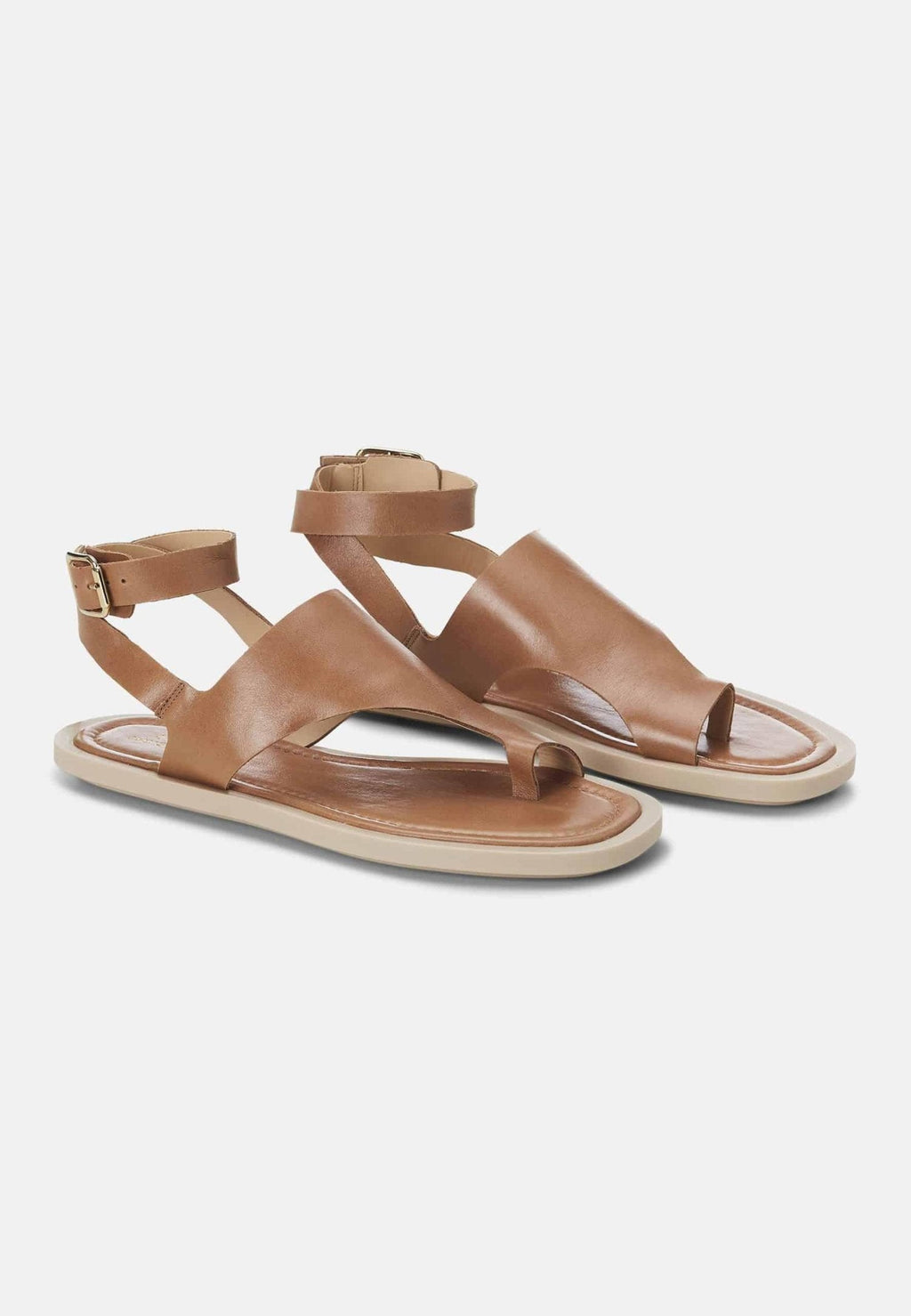 Paineira White Leather Toe-Ring Flat Sandals