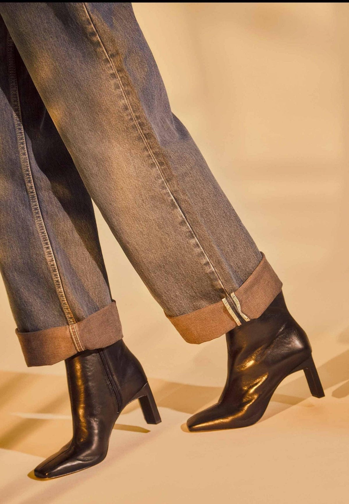Senna Olive Goat Leather Ankle Boots – 7.6cm Block Heel