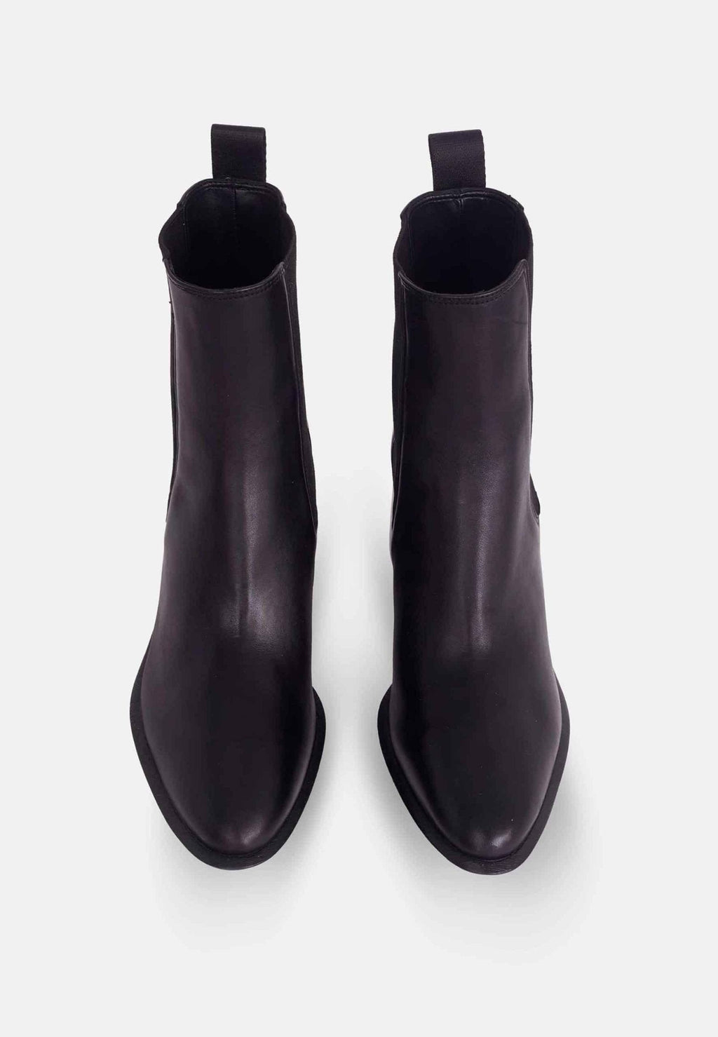 Canna Brown Leather Chelsea Ankle Boots – Black Gore, 6.5cm Block Heel