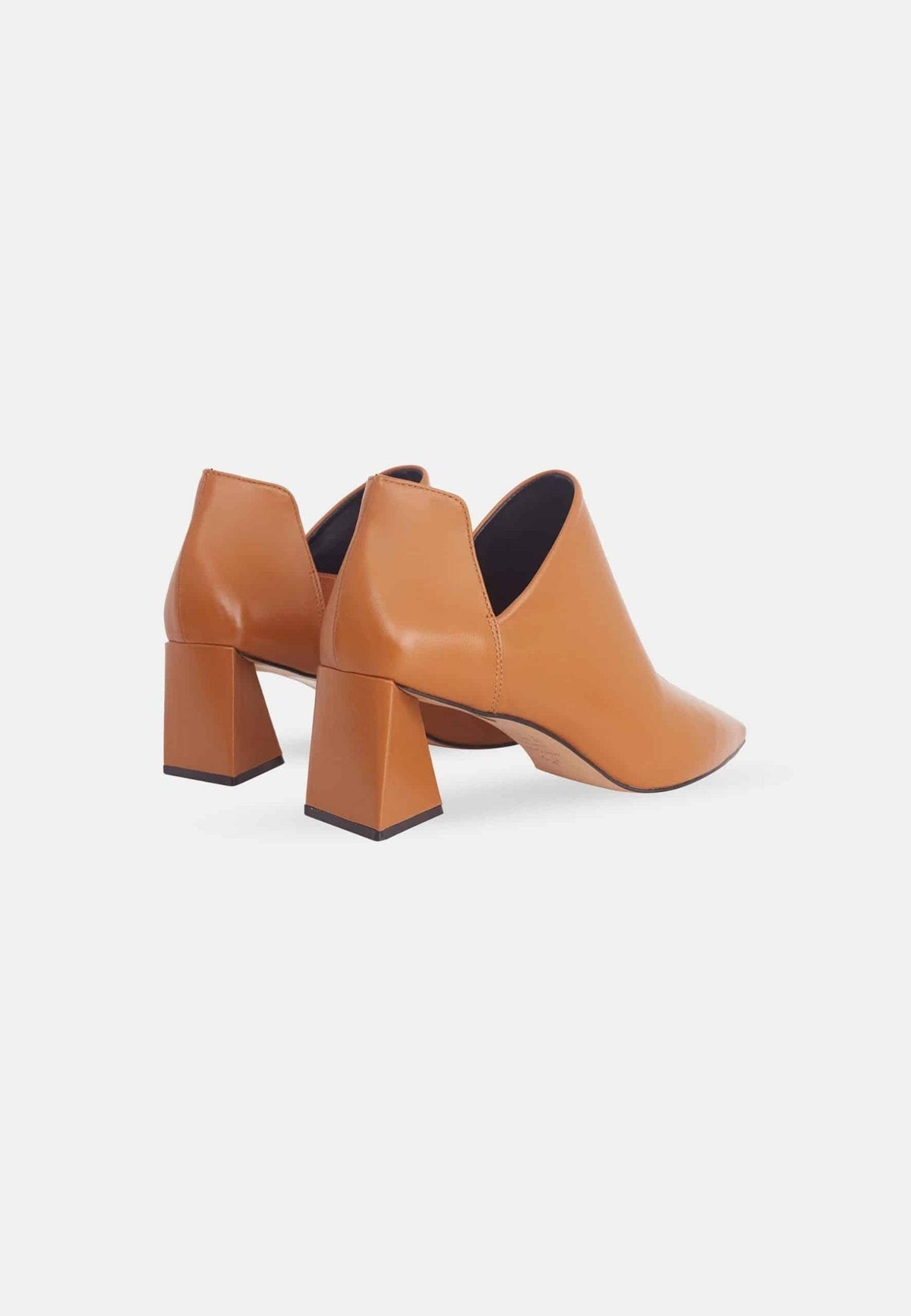 Maranta Olive Green Leather Ankle Boots – Pointed Toe, 6.3cm Flared Heel