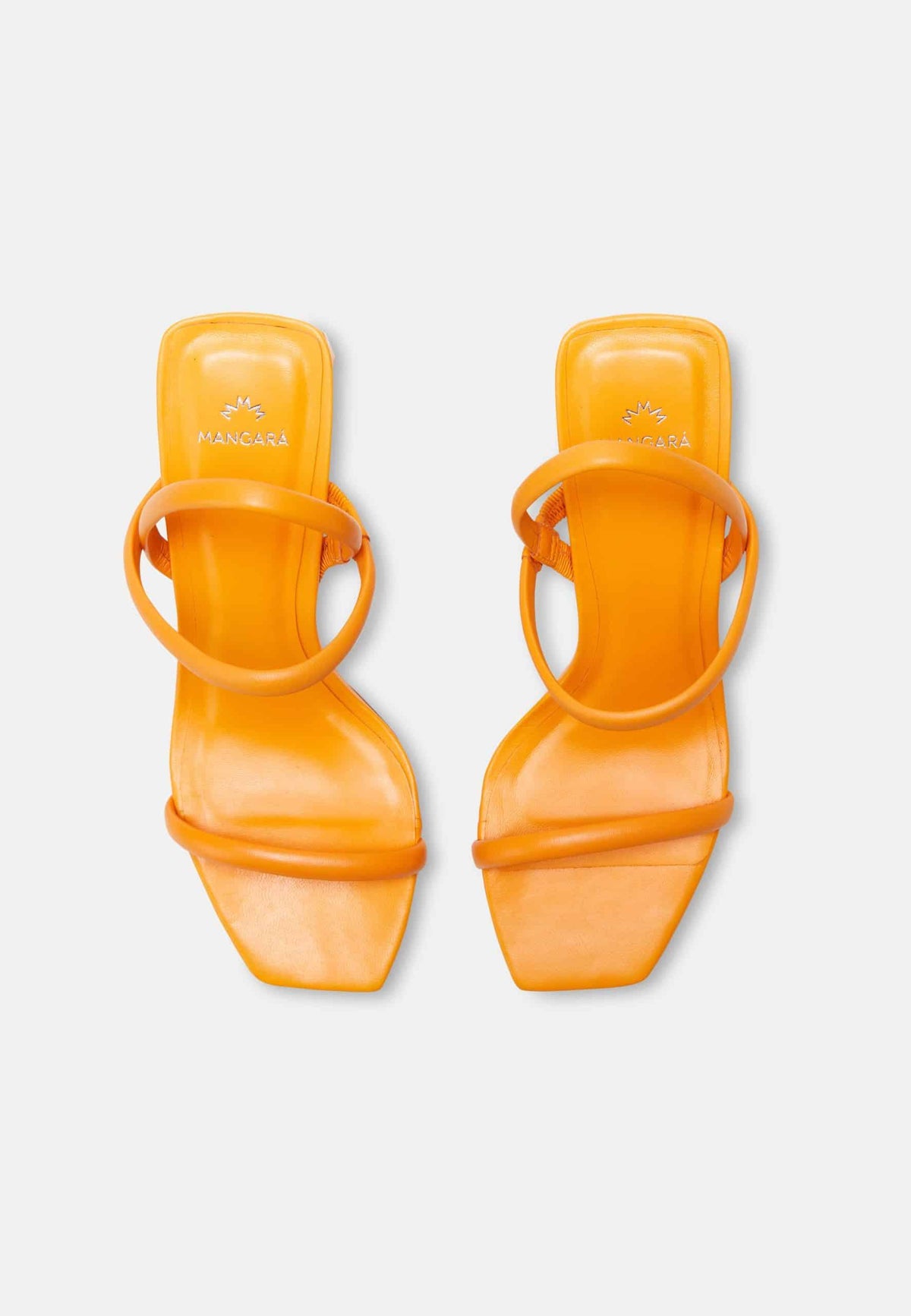 Palmito Goat Orange Leather Sandals – 6.5cm Block Heel