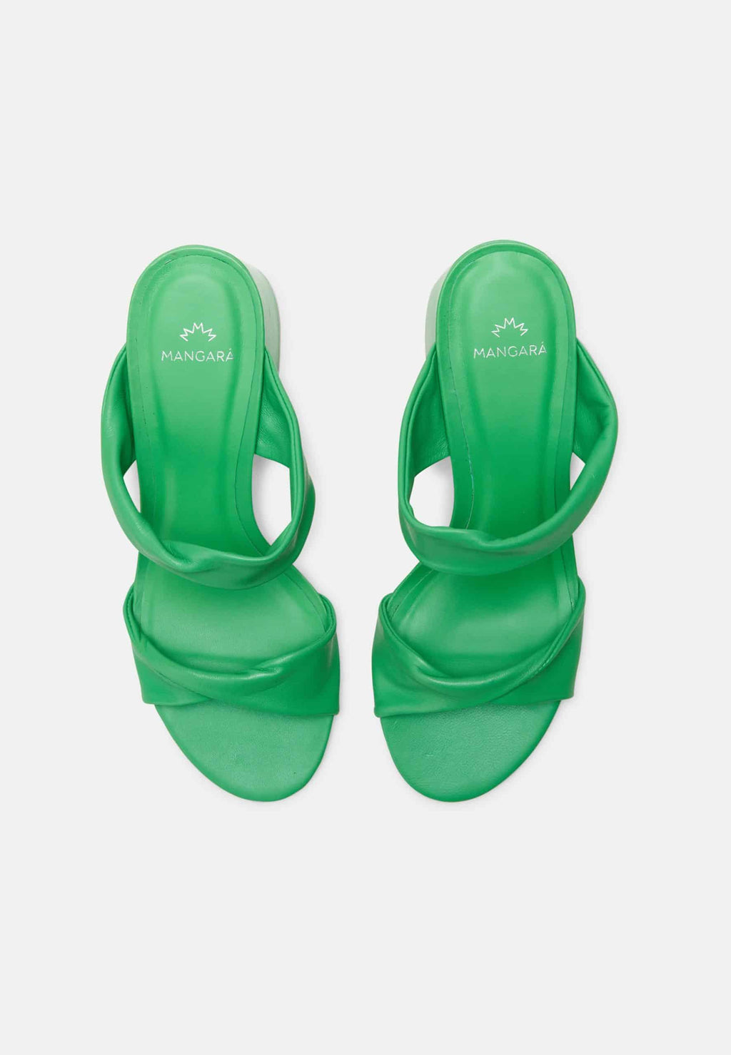 Xaxim Goat Green Leather Mules – 6.5cm Block Heel Slip-On
