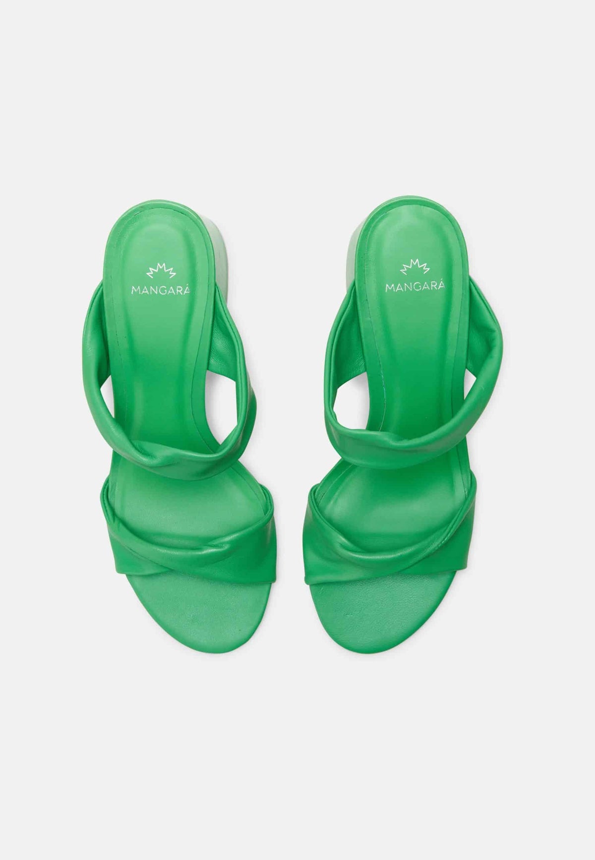 Xaxim Mule-tofflor i grönt getskinn – 6,5 cm blockklack (slip-on)