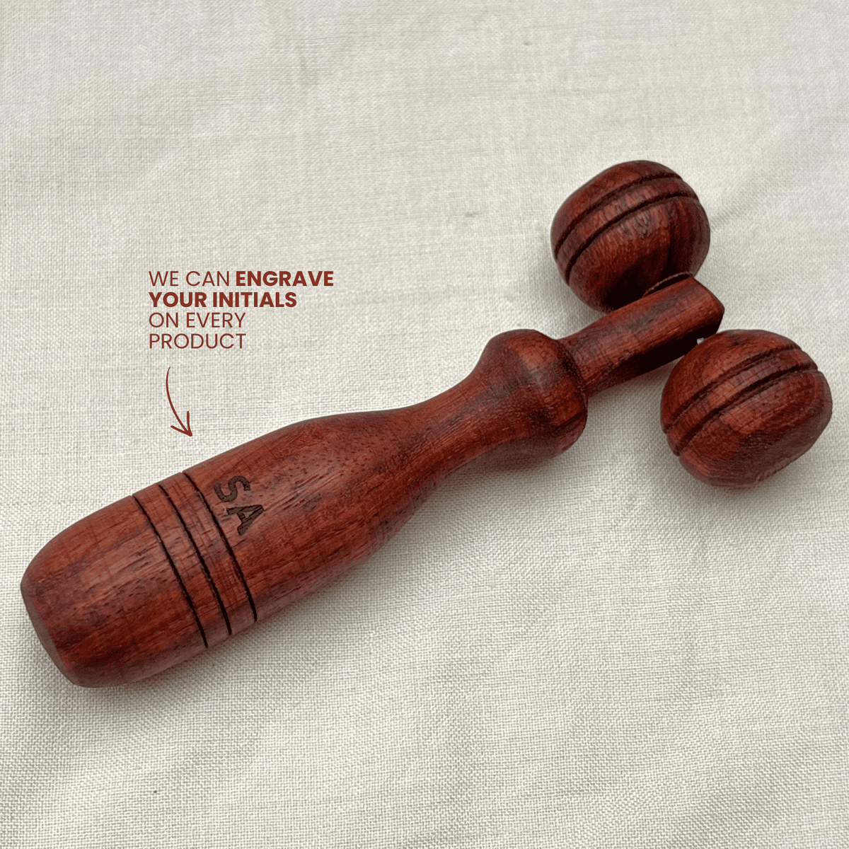 Rodillo de madera para masaje facial