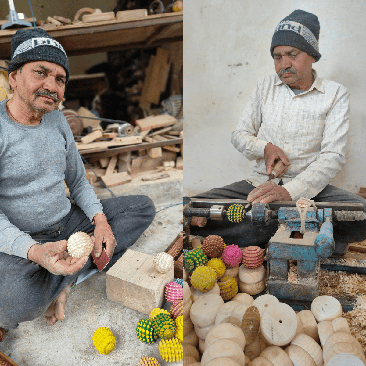 Pelota de reflexología de madera – Bola de masaje de acupresión hecha a mano