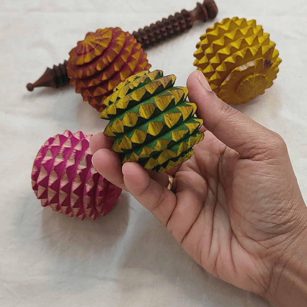 Pelota de reflexología de madera – Bola de masaje de acupresión hecha a mano