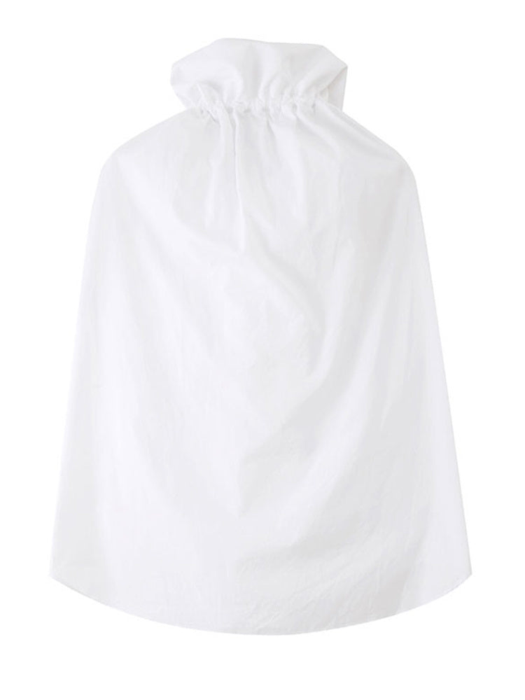 Blusa con cuello de volantes Chee - Blanco