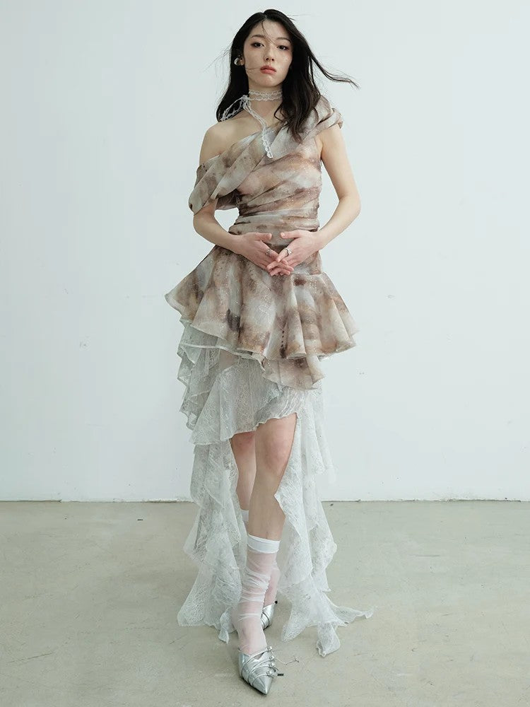 Narmie Asymmetrical Ruffle Shirt