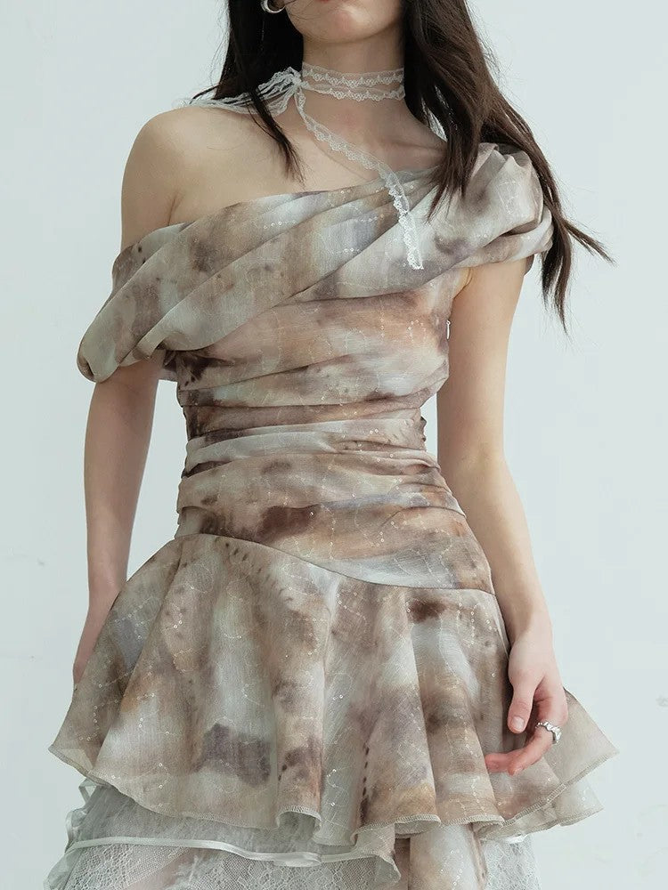 Narmie Asymmetrical Ruffle Shirt