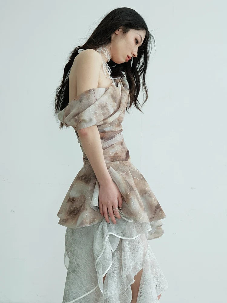 Narmie Asymmetrical Ruffle Shirt